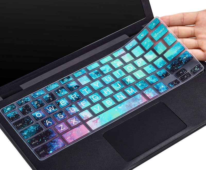 CaseBuy Keyboard Cover for Dell 11.6 Chromebook 3100 3120 3180 3181 3189 5190 P22T 11.6" / Chromebook 13 3380 13.3 inch Keyboard Accessories (Upper CASE, Galaxy) - Image 1